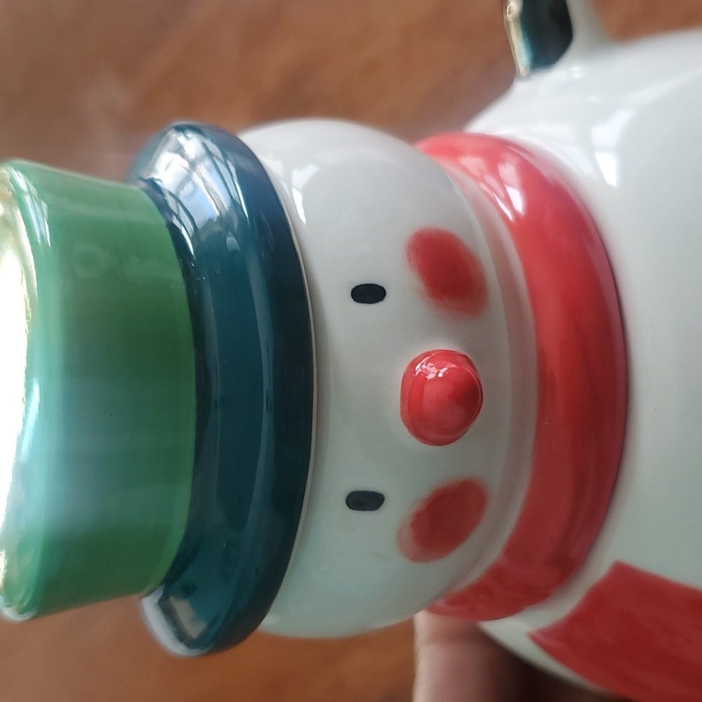 Pier 1 Tea Infuser/Steeper Cup Holiday Snowman Christmas Coffee Mug - Picture 2 of 13